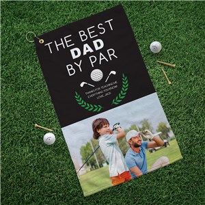 Best Dad By Par Golf Towel With Photo