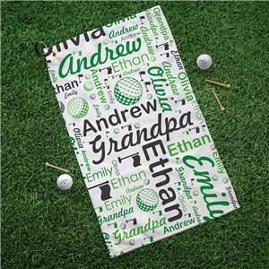 Personalized Golf Word Art Towel U21463125