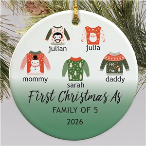 Personalized Ugly Sweaters Family Christmas Ornament
