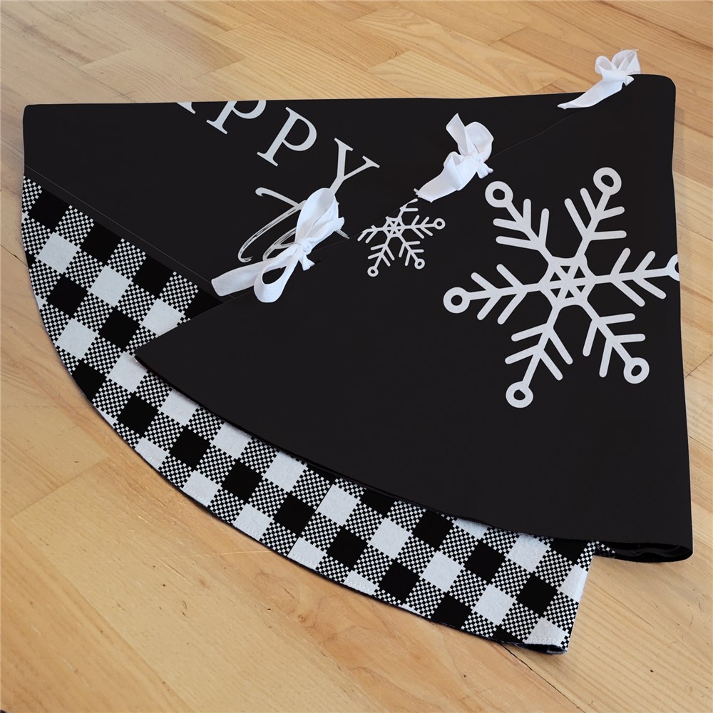 Black And White Plaid Christmas Tree Skirt