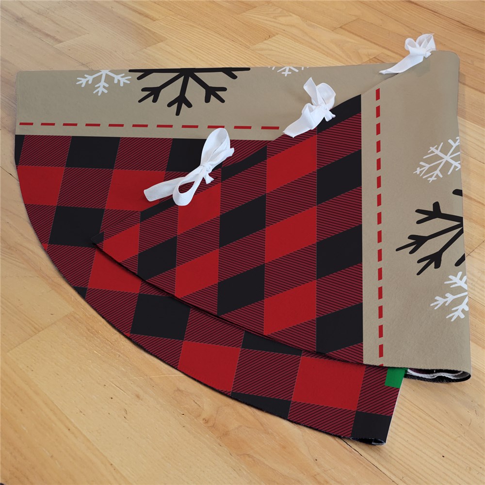 Buffalo Plaid Personalized Christmas Tree Skirt