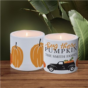 Personalized Hey There Pumpkin LED Candle with Holder U21628171