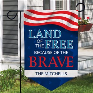 Personalized Land of the Free Pennant Garden Flag U21954161X