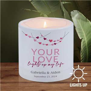 Personalized Your Love Lights Up My Life LED Candle with Holder U21993171