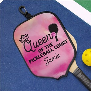 Personalized Queen of the Pickleball Court Paddle Cover  U22026176