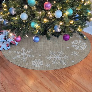 Snowflake Burlap Tree Skirt U22049174