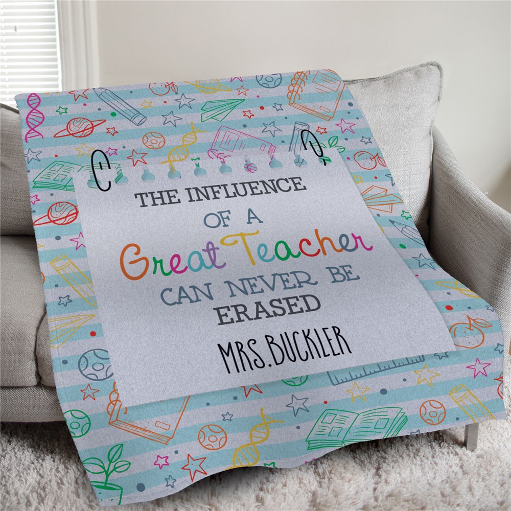 Personalized Influence of a Great Teacher Sweatshirt Blanket U22060160