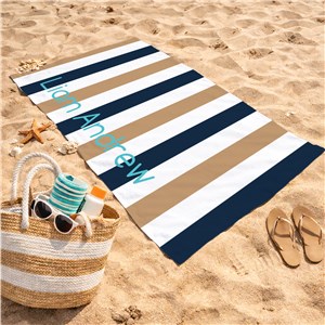 Custom Striped Beach Towel With Name