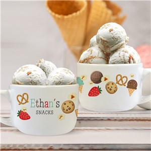 Personalized Snack Bowl with Handle U2222623T