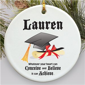 Personalized Ceramic Christmas Graduation Ornament | 2019 Graduation Keepsakes