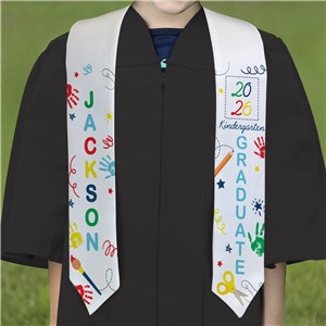 Personalized Kids Handprint Youth Graduation Stole U22400151Y
