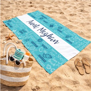 Personalized Static Summer Word Art Beach Towel U2249333