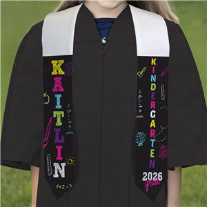 Personalized Chalkboard Youth Graduation Stole U23319151Y