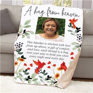 Personalized Hug From Heaven Cardinal Memorial 37x57 Sherpa Blanket U2351787