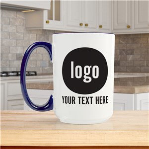 Personalized Custom Logo Two Tone Blue Handle Mug U23715192