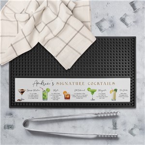 Personalized Signature Cocktails Rectangle Bar Mat U23978132RT