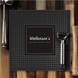 Personalized Bar Established Square Bar Mat U23979132SQ