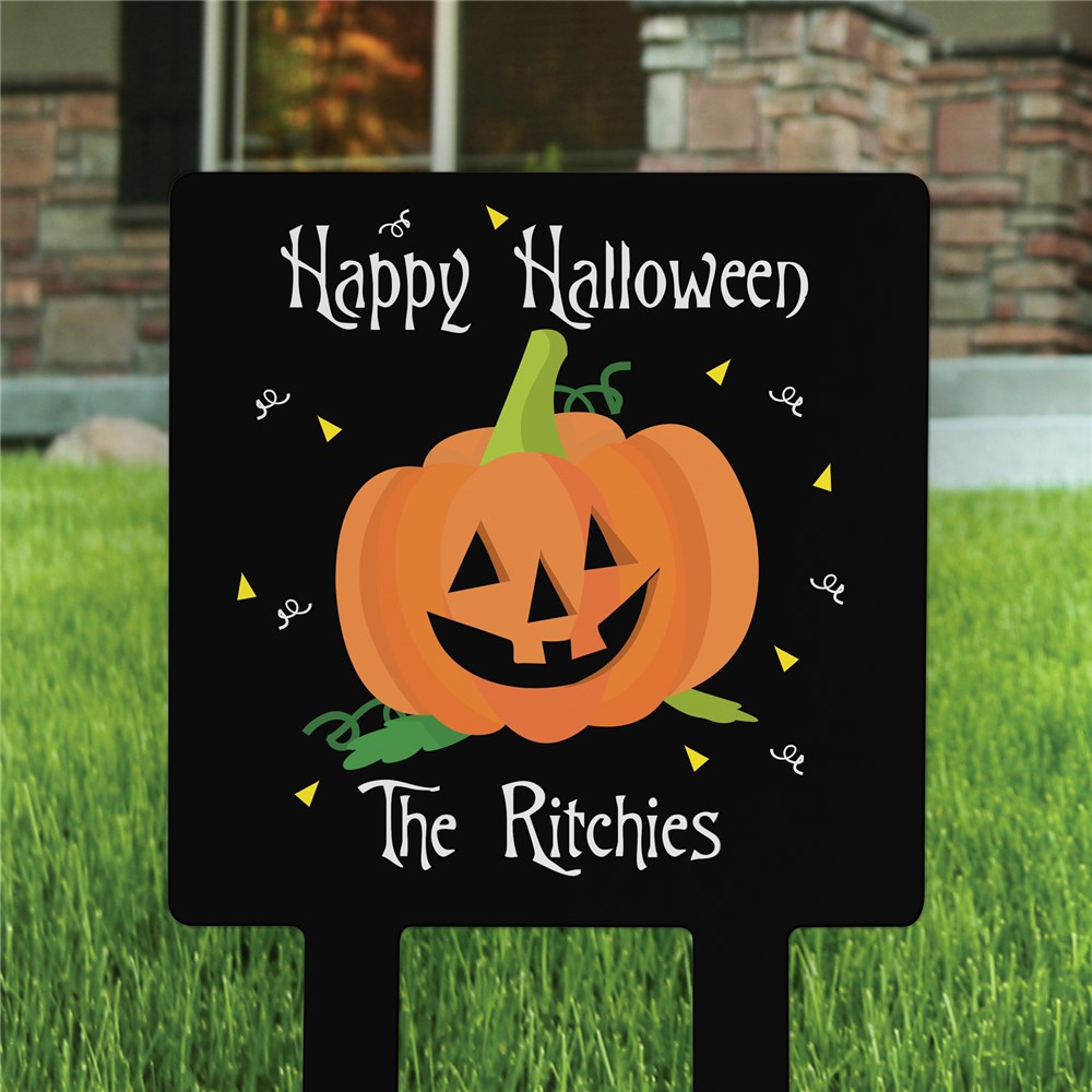 Personalized Happy Halloween Square Yard Sign