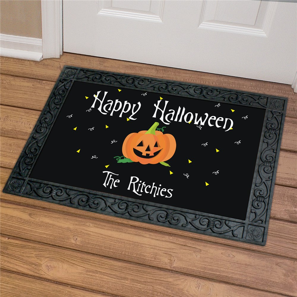 Personalized Happy Halloween 18x30 Doormat