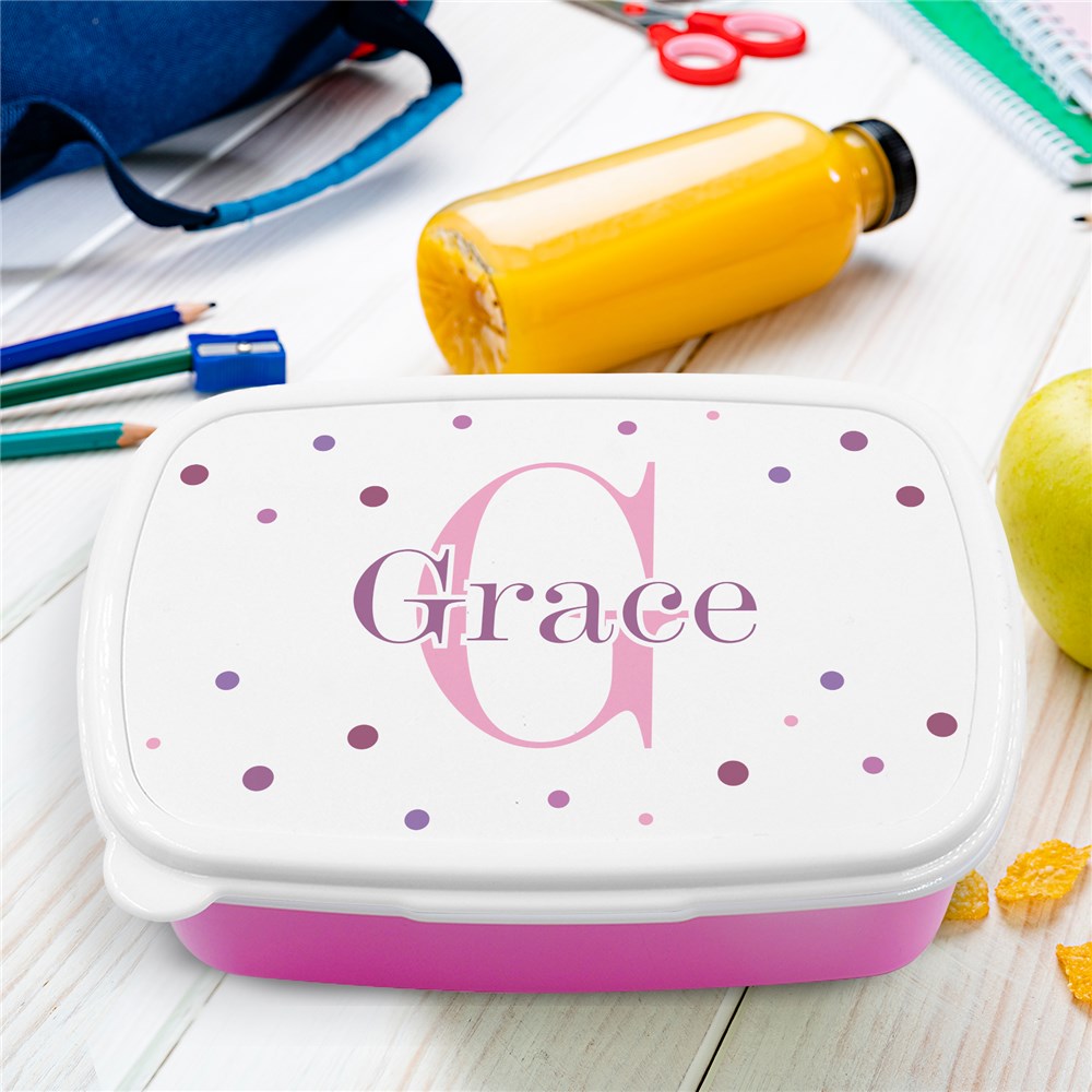 Personalized Polka Dot Lunch Box