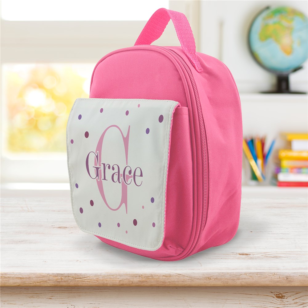 Personalized Polka Dot Kids' Lunch Bag