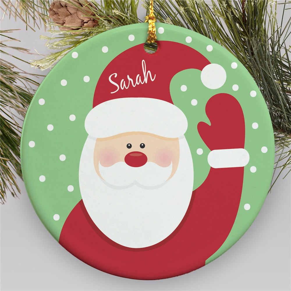 Santa Ornament | Ceramic | Kids Christmas Ornaments