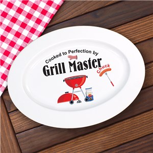 Grill Master Personalized Serving Platter | Personalized BBQ Gifts