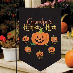 Pumpkin Patch Pennant Shaped Garden Flag with Names of Grandkids