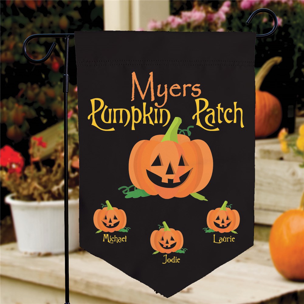 Personalized Pumpkin Patch Pennant Garden Flag