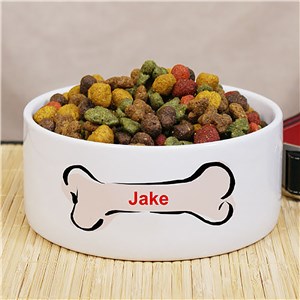 Personalized Ceramic Dog Food Bowl U368214