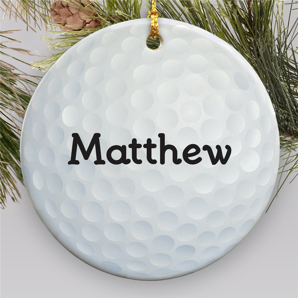 Personalized Golf Ball Christmas Holiday Ornament GiftsForYouNow