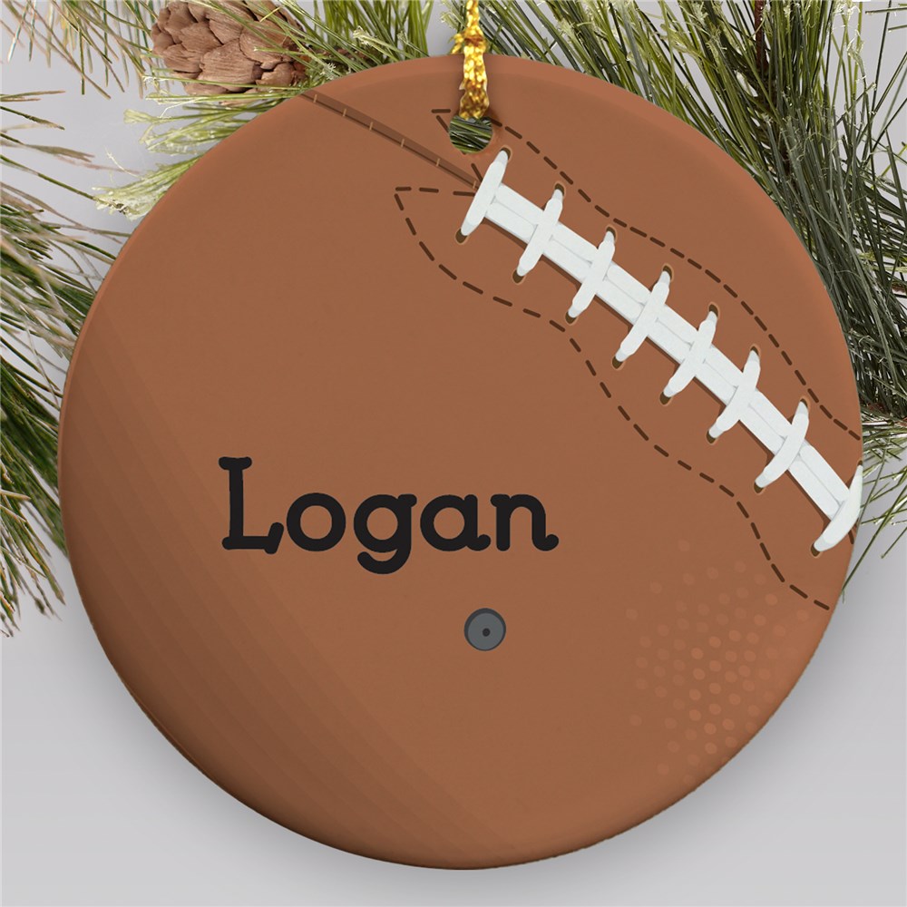 Personalized Football Round Ornament | Personalized Sports Ornaments