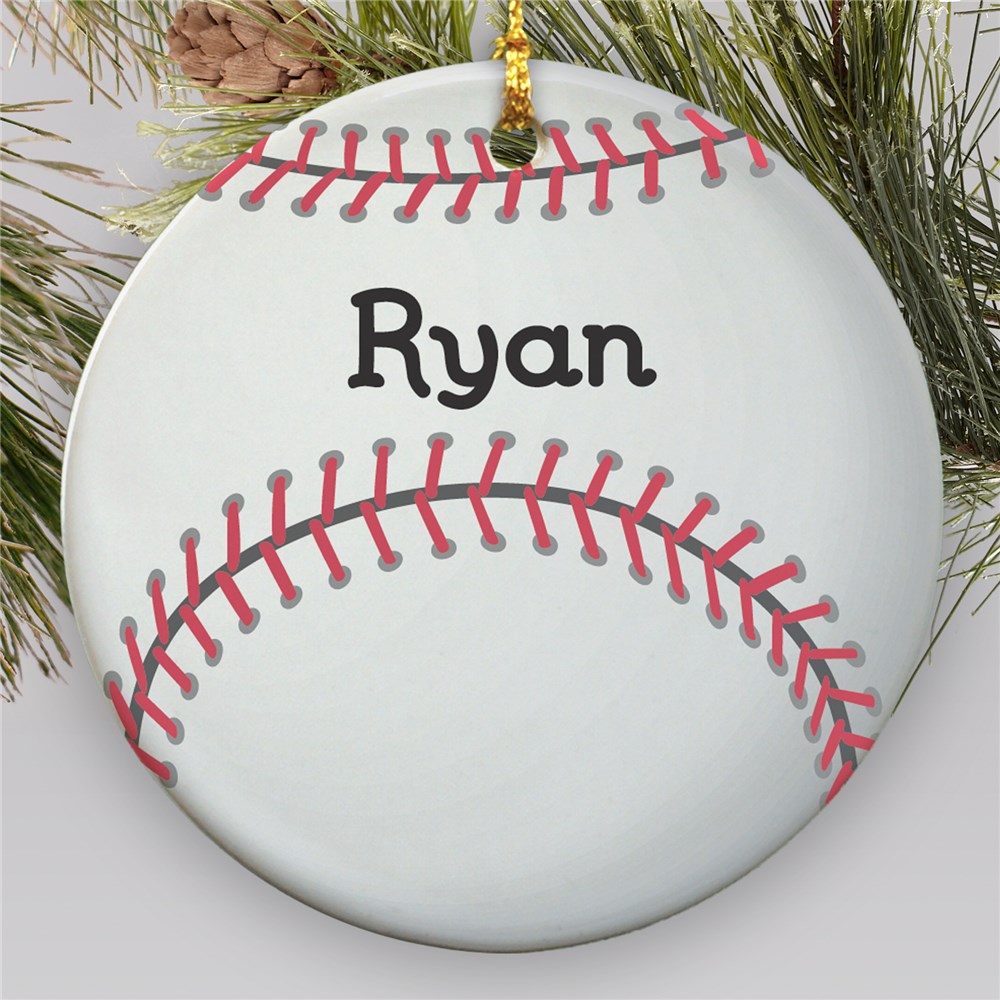 Personalized Baseball Christmas Ornament | Ceramic | Personalized Sports Ornaments