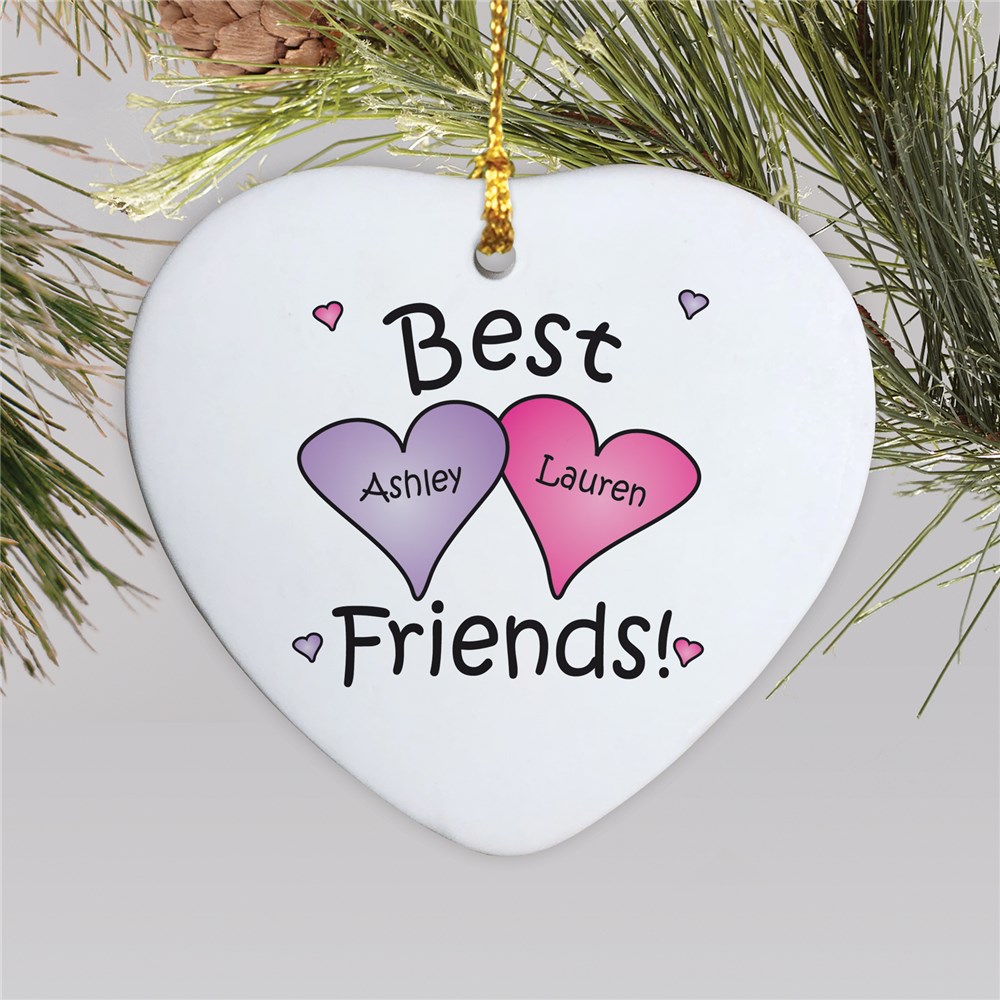 Personalized Best Friends Heart Ornament | Kids Christmas Ornaments