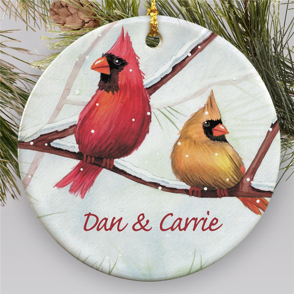 Personalized Ceramic Cardinals Ornament U375810