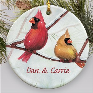 Personalized Ceramic Cardinals Ornament U375810