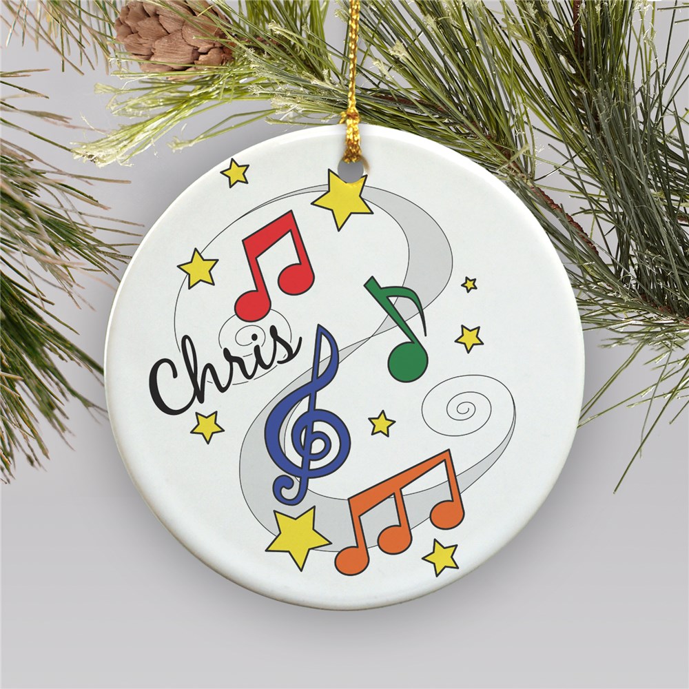 Personalized Music Notes Christmas Ornament Ceramic GiftsForYouNow