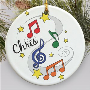 Personalized Music Notes Ornament | Ceramic | Kids Christmas Ornaments