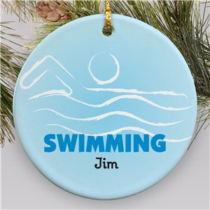 Personalized Swimming Ceramic Ornament U376110