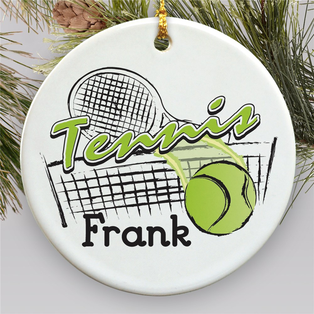 Personalized Ceramic Tennis Ornament U376410