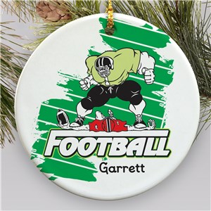 Personalized Football Player Ceramic Ornament | Football Ornaments Personalized