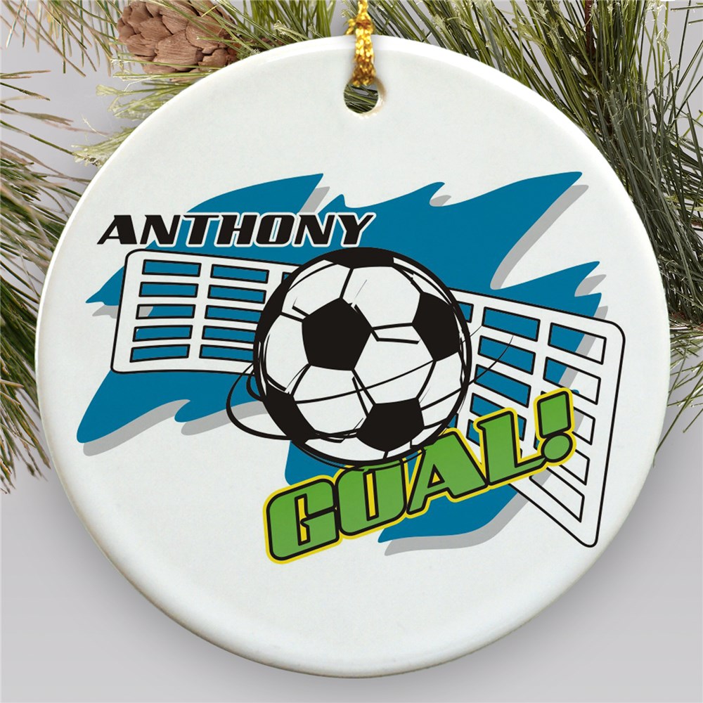 Personalized Ceramic Soccer Ornament | Personalized Soccer Ornaments