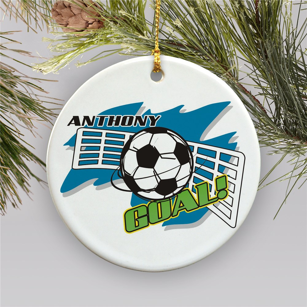 Personalized Soccer Christmas Holiday Ornament GiftsForYounow