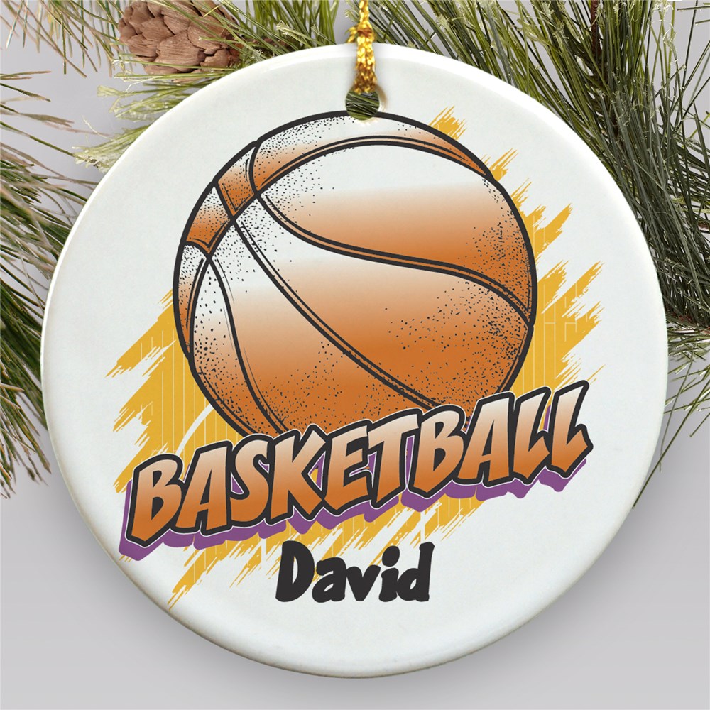 Personalized Ceramic Basketball Ornament | Personalized Basketball Ornament