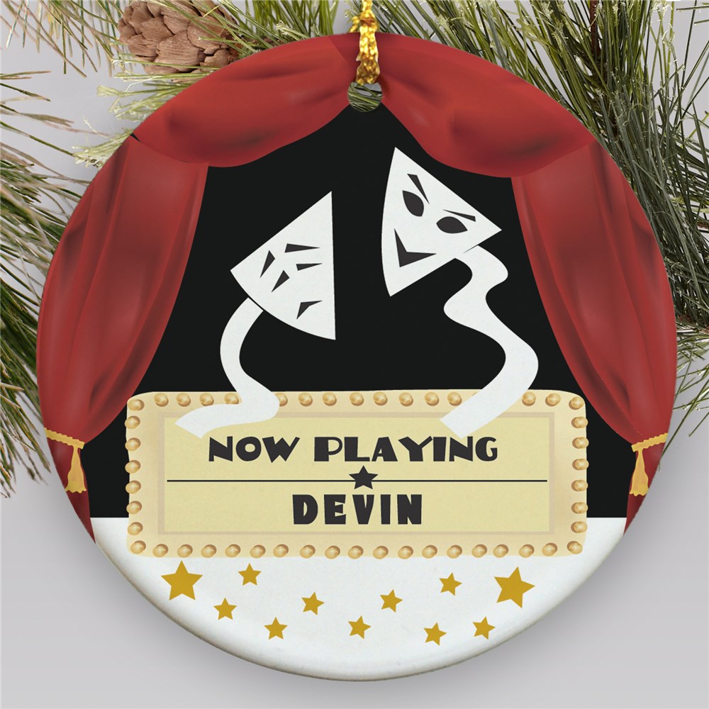 Personalized Ceramic Drama Mask Ornament | Theater Christmas Ornaments