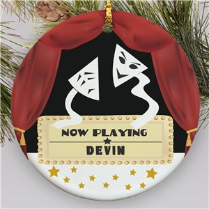 Personalized Ceramic Drama Mask Ornament | Theater Christmas Ornaments