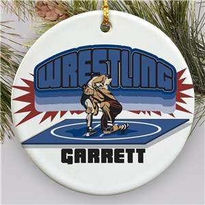 Personalized Ceramic Wrestling Ornament | Personalized Wrestling Ornaments