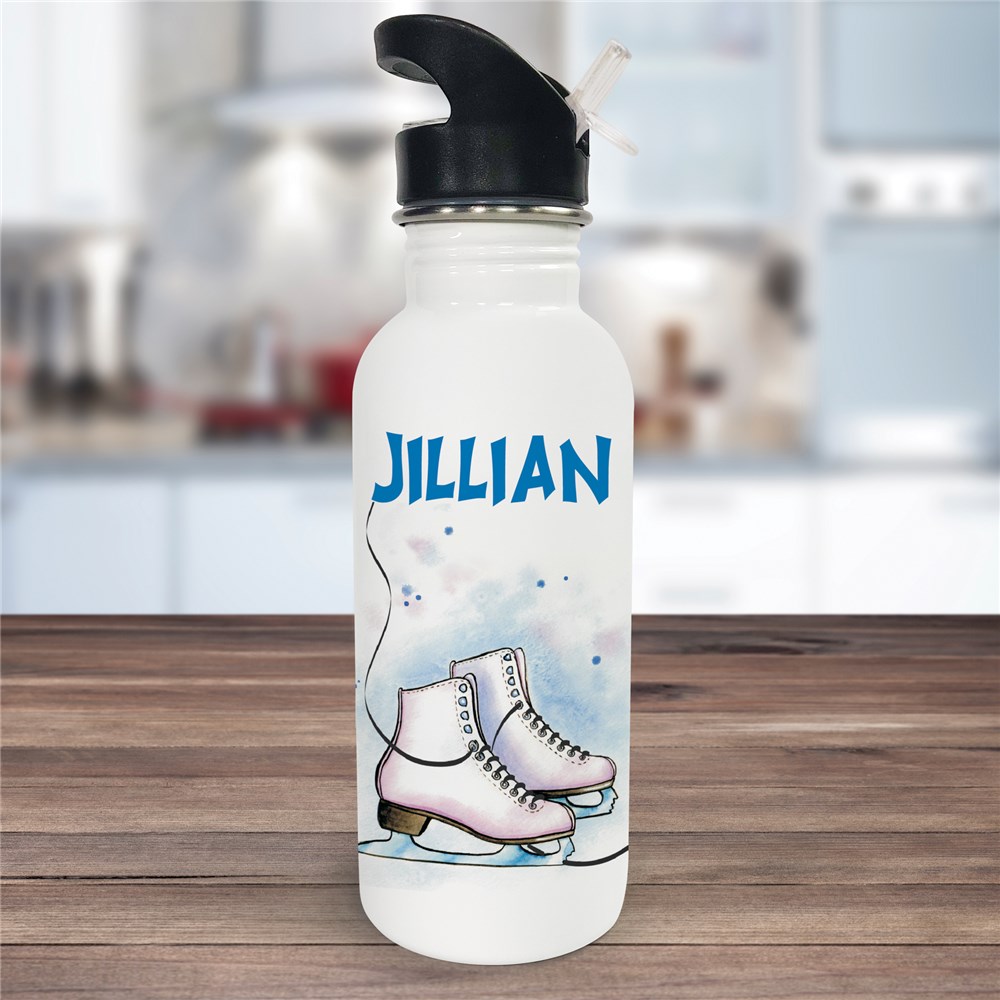 Personalized Ice Skater Water Bottle Figure Skater Sports Bottle