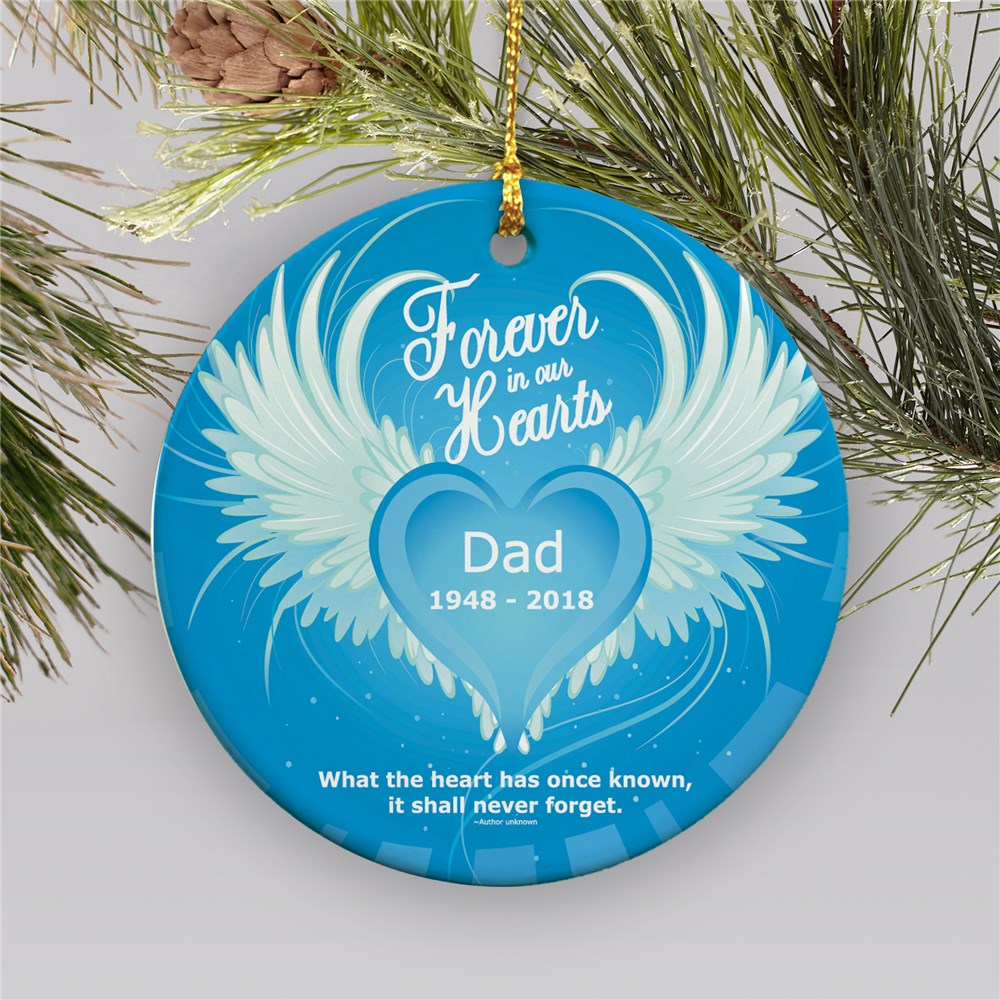 In Our Hearts Ceramic Memorial Ornament GiftsForYouNow