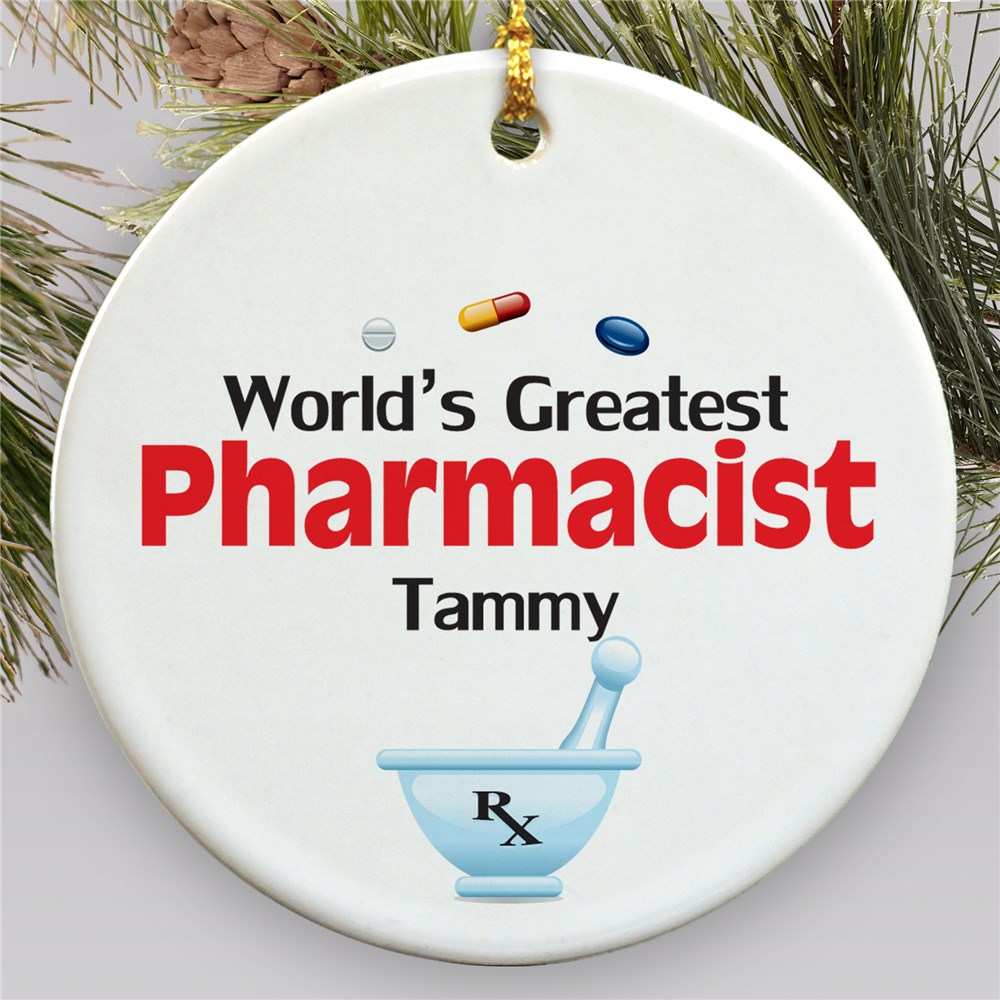 Personalized Ceramic Pharmacist Ornament U384710